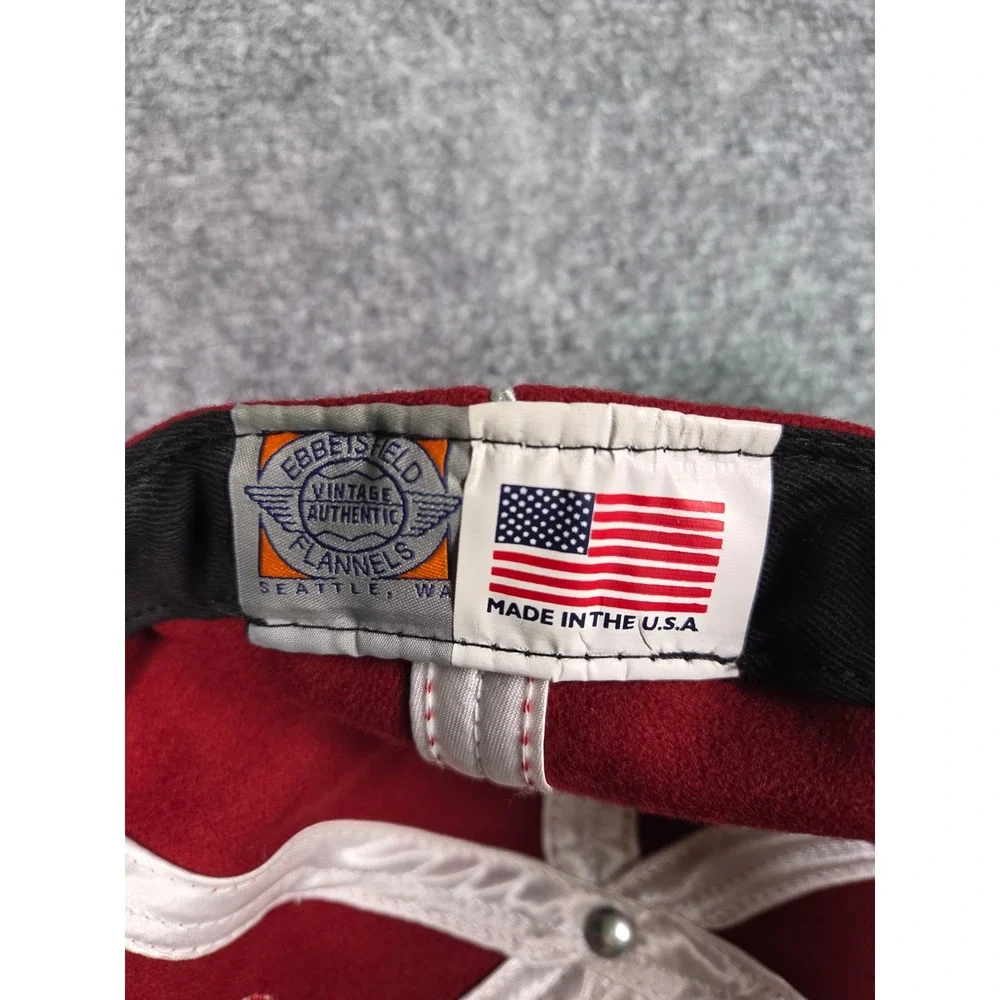 Ebbets Field Flannels Baseball Cap Mens 7 3/4 Winnipeg Maroons Red Wool Fitted - Picture 7 of 8